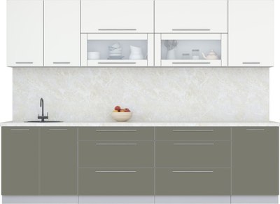 Кухонный гарнитур Интерлиния Мила Пластик 2.9 В - фото