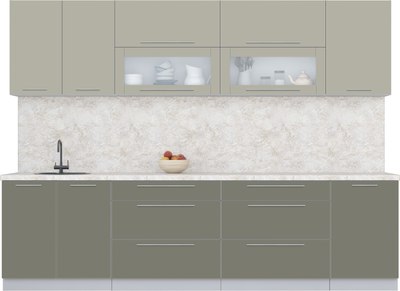 Кухонный гарнитур Интерлиния Мила Пластик 2.9 В - фото