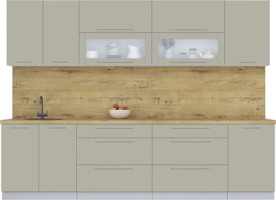 Кухонный гарнитур Интерлиния Мила Пластик 2.9 В - фото