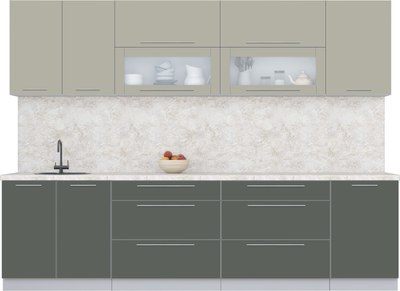 Кухонный гарнитур Интерлиния Мила Пластик 2.9 В - фото