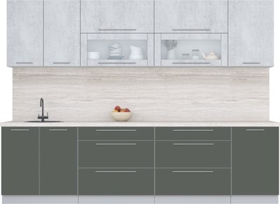 Кухонный гарнитур Интерлиния Мила Пластик 2.9 В - фото