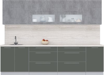 Кухонный гарнитур Интерлиния Мила Пластик 2.9 В - фото