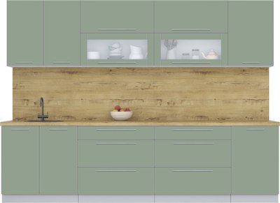 Кухонный гарнитур Интерлиния Мила Пластик 2.9 В - фото