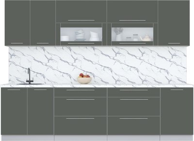 Кухонный гарнитур Интерлиния Мила Пластик 2.9 В - фото