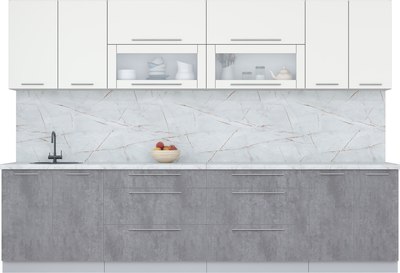 Кухонный гарнитур Интерлиния Мила Пластик 3.1 В - фото