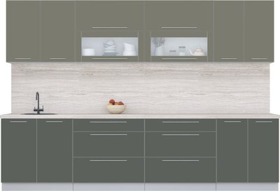 Кухонный гарнитур Интерлиния Мила Пластик 3.1 В - фото