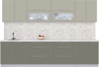 Кухонный гарнитур Интерлиния Мила Пластик 3.1 В - фото