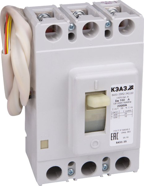 Выключатель автоматический КЭАЗ ВА51-35М1-341810-20А-250-690AC-НР230AC/220DC-УХЛ3 / 252516 - фото