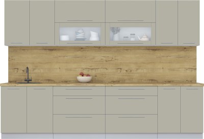 Кухонный гарнитур Интерлиния Мила Пластик 3.1 В - фото