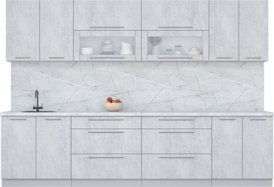 Кухонный гарнитур Интерлиния Мила Пластик 3.1 В - фото