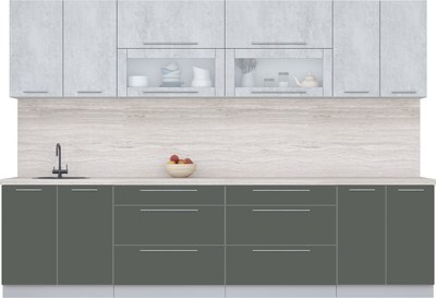 Кухонный гарнитур Интерлиния Мила Пластик 3.1 В - фото