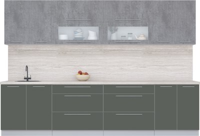 Кухонный гарнитур Интерлиния Мила Пластик 3.1 В - фото