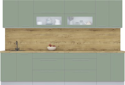 Кухонный гарнитур Интерлиния Мила Пластик 3.1 В - фото