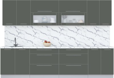Кухонный гарнитур Интерлиния Мила Пластик 3.1 В - фото
