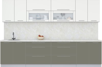 Кухонный гарнитур Интерлиния Мила Пластик 3.2 В - фото