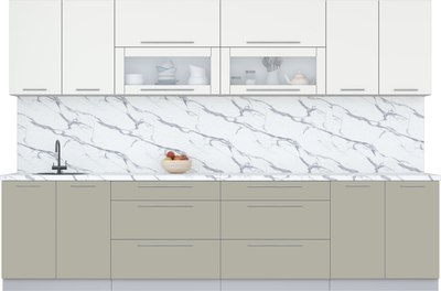 Кухонный гарнитур Интерлиния Мила Пластик 3.2 В - фото