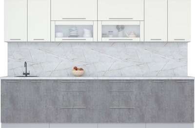 Кухонный гарнитур Интерлиния Мила Пластик 3.2 В - фото