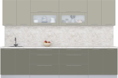 Кухонный гарнитур Интерлиния Мила Пластик 3.2 В - фото