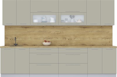 Кухонный гарнитур Интерлиния Мила Пластик 3.2 В - фото