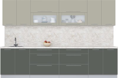 Кухонный гарнитур Интерлиния Мила Пластик 3.2 В - фото