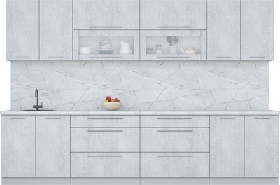 Кухонный гарнитур Интерлиния Мила Пластик 3.2 В - фото