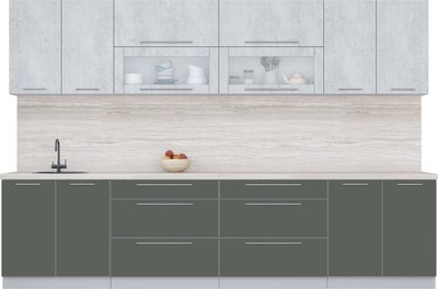 Кухонный гарнитур Интерлиния Мила Пластик 3.2 В - фото