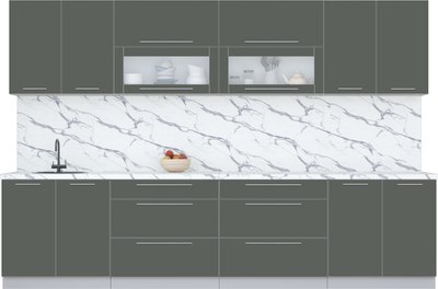 Кухонный гарнитур Интерлиния Мила Пластик 3.2 В - фото