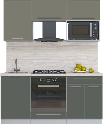 Кухонный гарнитур Интерлиния Мила Пластик 1.7 - фото