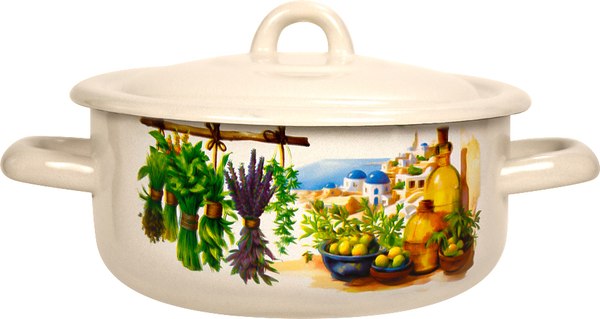 Кастрюля Лысьвенские эмали Санторини С-16072/4ЖмЭК - фото