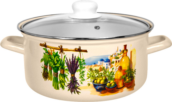 Кастрюля Лысьвенские эмали Санторини С-1508 САП2/4ЖмЭК - фото