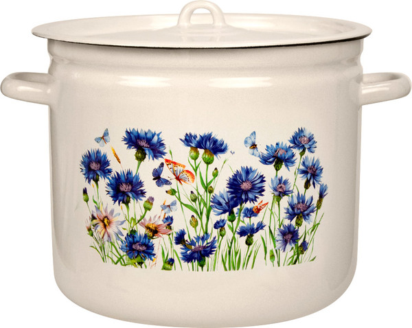 Кастрюля Лысьвенские эмали Васильки С-1624/4ЖмЭК - фото