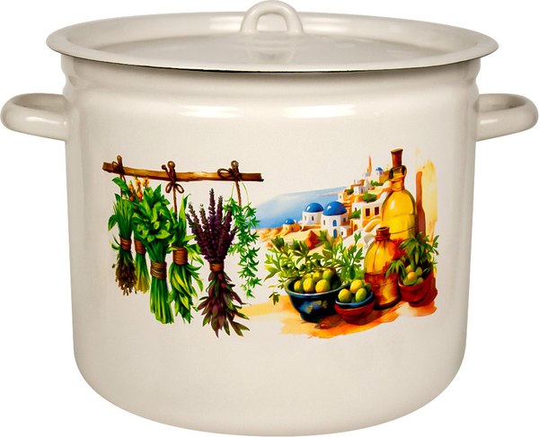 Кастрюля Лысьвенские эмали Санторини С-1624/4ЖмЭК - фото