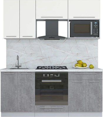 Кухонный гарнитур Интерлиния Мила Пластик 1.8 - фото