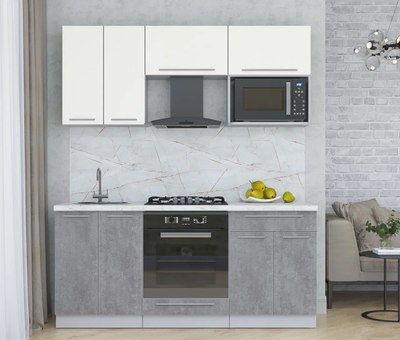 Кухонный гарнитур Интерлиния Мила Пластик 1.8