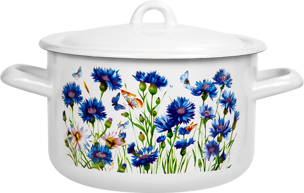 Кастрюля Лысьвенские эмали Васильки С-16111/4ЭК - фото