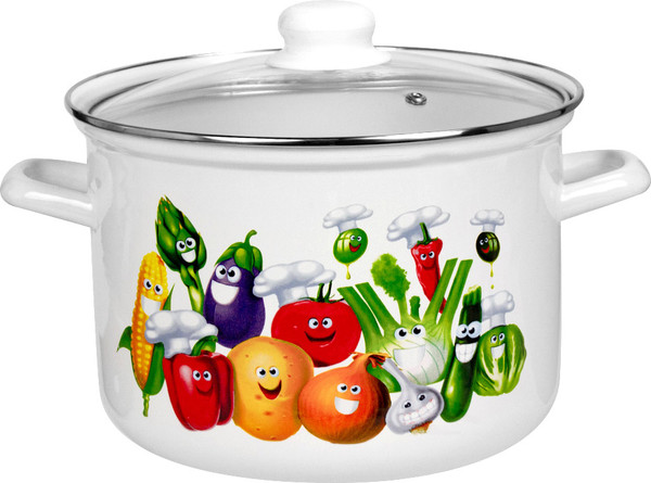 Кастрюля Лысьвенские эмали Веселые овощи С-1612 САП2/4ЭК - фото