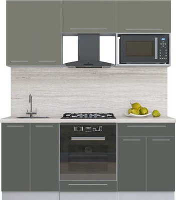 Кухонный гарнитур Интерлиния Мила Пластик 1.8 - фото