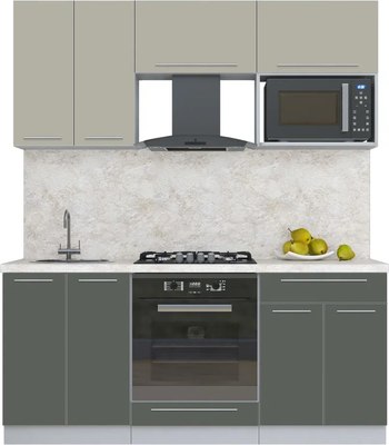 Кухонный гарнитур Интерлиния Мила Пластик 1.8 - фото