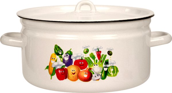 Кастрюля Лысьвенские эмали Веселые овощи С-1617/4ЖмЭК - фото