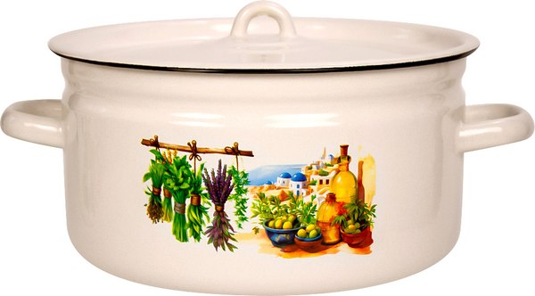 Кастрюля Лысьвенские эмали Санторини С-1617/4ЖмЭК - фото