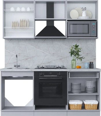 Кухонный гарнитур Интерлиния Мила Пластик 1.8