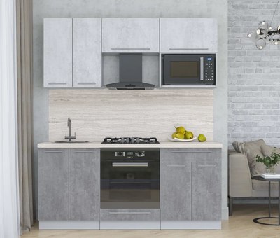 Кухонный гарнитур Интерлиния Мила Пластик 1.8