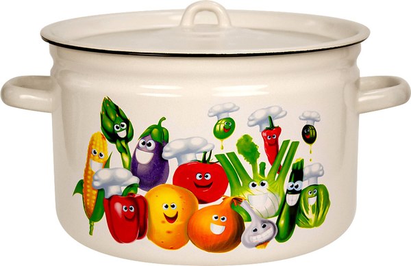 Кастрюля Лысьвенские эмали Веселые овощи С-1620/4ЖмЭК - фото