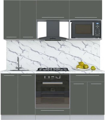 Кухонный гарнитур Интерлиния Мила Пластик 1.8 - фото