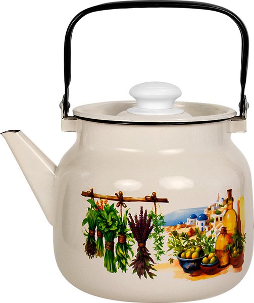 Чайник Лысьвенские эмали Санторини С-2713 П2/4ЖмРчЭК - фото