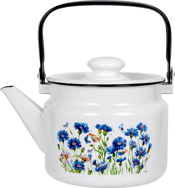 Чайник Лысьвенские эмали Васильки С-2713 П2/4РчЭК - фото