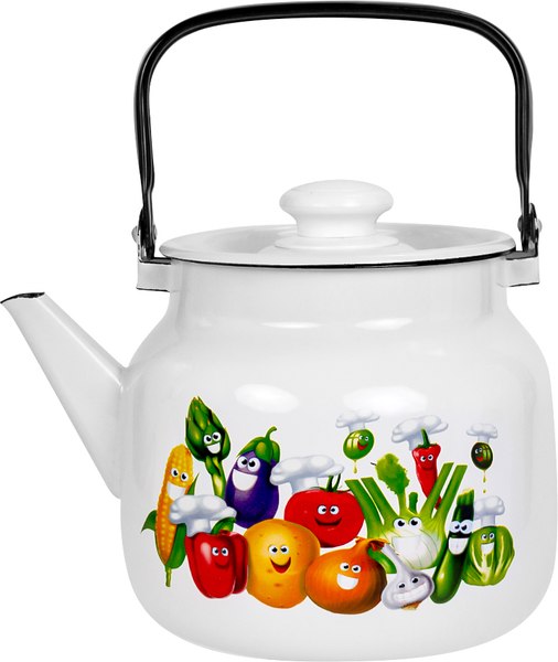 Чайник Лысьвенские эмали Веселые овощи С-2713 П2/4РчЭК - фото