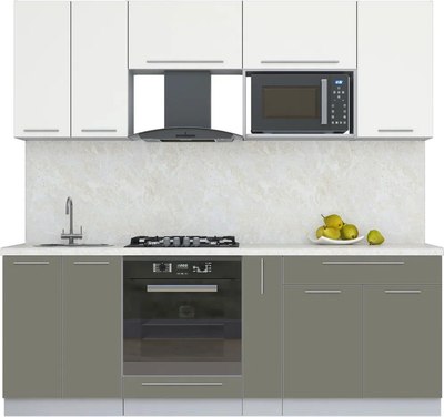 Кухонный гарнитур Интерлиния Мила Пластик 2.2 - фото