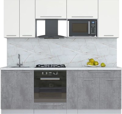 Кухонный гарнитур Интерлиния Мила Пластик 2.2 - фото