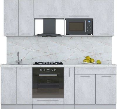 Кухонный гарнитур Интерлиния Мила Пластик 2.2 - фото